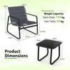 3 Piece Patio Bistro Set with Removable Cushions and Tempered Glass Tabletop-Grey