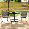 3-Piece Patio Bistro Set with Rectangle Dining Table and Fabric Armchairs-Brown