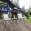 3 Piece Patio Furniture Set with Seat and Back Cushions for Backyard Porch Garden-Grey