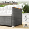 3-Seat Patio Couch Sofa with Deep Seating and Cushion-White