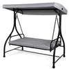 3 Seater Garden Swing Chair with Adjustable Canopy and Cushions-Grey