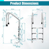 3-Step 304 Stainless Steel Swimming Pool Ladder with Non-slip Steps and Handrails