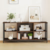 3-tier Entertainment Center with Power Outlets-Rustic Brown