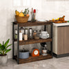 3 Tier Wooden Bookcase with Dual Anti-Tipping Kits and Open Shelving Unit-Rustic Brown