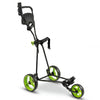 3 Wheel Folding Golf Push Cart with Adjustable Height Handle and Foot Brake-Green