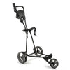 3 Wheel Folding Golf Push Cart with Adjustable Height Handle and Foot Brake-Grey