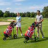 3 Wheel Folding Golf Push Cart with Adjustable Height Handle and Foot Brake-Grey