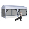 3 x 6 m Pop-Up Canopy UV Screen House Party Tent with Removable Sidewalls-White