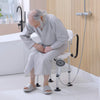 HOMCOM Shower Chair for the Elderly and Disabled, Height Adjustable Shower Stool with Back and Flipped Padded Arms, Suction Foot Pads, White