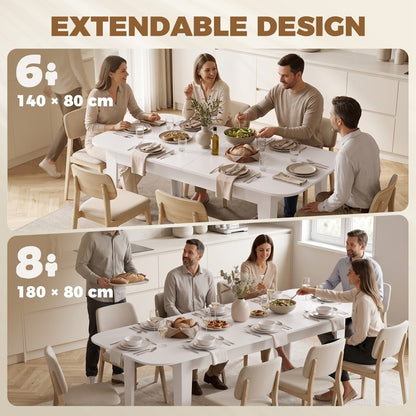 HOMCOM Extendable Oval Dining Table for 4-6 in White