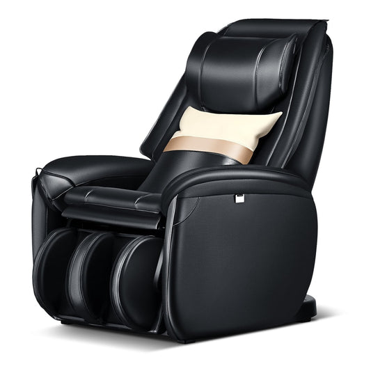 3D Zero Gravity Massage Chair in black with a small cream cushion on the seat