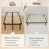 HOMCOM 3ft Single Bed Frame, Metal Platform Bed Frame with 2 x 14 Wood Slats, No Box Spring Needed, Underbed Storage, Black