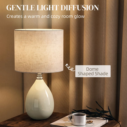 HOMCOM Table Lamp in Cream White