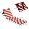 Outsunny Set of 2 Foldable Garden Beach Chair Mat, Outdoor Sun Lounger Seats with Adjustable Back, Magazine Pocket, Carry Bag