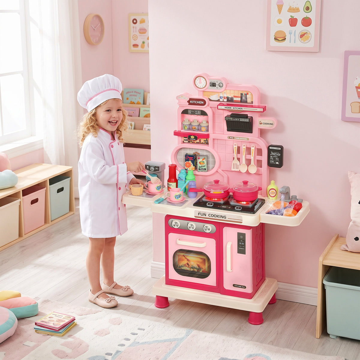 AIYAPLAY Play Kitchen in Pink