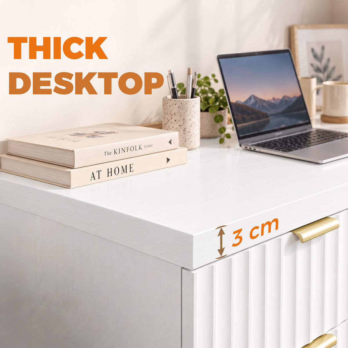 HOMCOM Computer Desk with Drawer in White