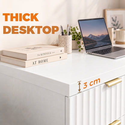 HOMCOM Computer Desk with Drawer in White