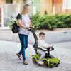 3-in-1 Ride On Push Car with Removable Guardrails and Handle-Green