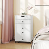 3-in-1 Small Vanity Desk Set with Flip-top Mirror and Lights-White