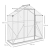 Outsunny 6 x 2.5ft Polycarbonate Greenhouse Walk-In Green House with Rain Gutter, Sliding Door, Window, Foundation, Silver