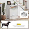 PawHut Pet Feeder Station, Dog, Cat Storage Container, with Raised Bowls, Hanger, Cabinet - White