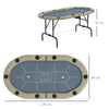 SPORTNOW 8 Player Folding Poker Table, with Cup Holders, Cushioning Edge, Brown and Blue