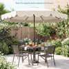 3m Patio Umbrella with Push Button Tilt and Crank-Beige