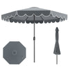 3m Patio Umbrella with Push Button Tilt and Crank-Grey