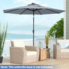 3m Solar Powered LED Lighted Patio Umbrella with Tilt and Crank-Grey