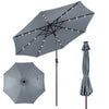3m Solar Powered LED Lighted Patio Umbrella with Tilt and Crank-Grey