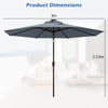 3m Solar Powered LED Lighted Patio Umbrella with Tilt and Crank-Grey