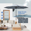 3m Solar Powered LED Lighted Patio Umbrella with Tilt and Crank-Grey