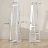 HOMCOM Storage Jewellery Cabinet, with Mirror and Lights - White