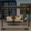 2.9 x 3.6 m Outdoor Retractable Pergola with Canopy Cover-Beige