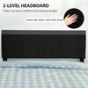 HOMCOM King Ottoman Bed Frame, Upholstered Bed Frame with Storage Drawer and Adjustable Headboard, 5ft, Black