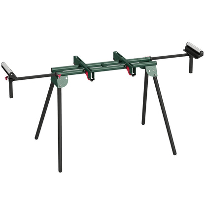 HOMCOM Universal Mitre Saw Stand with Adjustable Rollers and Support Arms, Portable Miter Saw Stand with Folding Legs