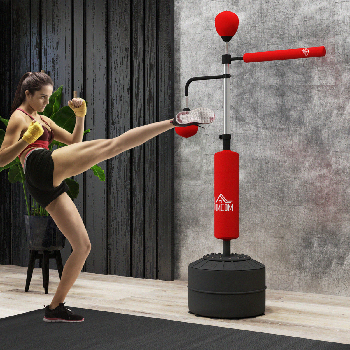 HOMCOM 4-in-1 Boxing Punching Bag in Red