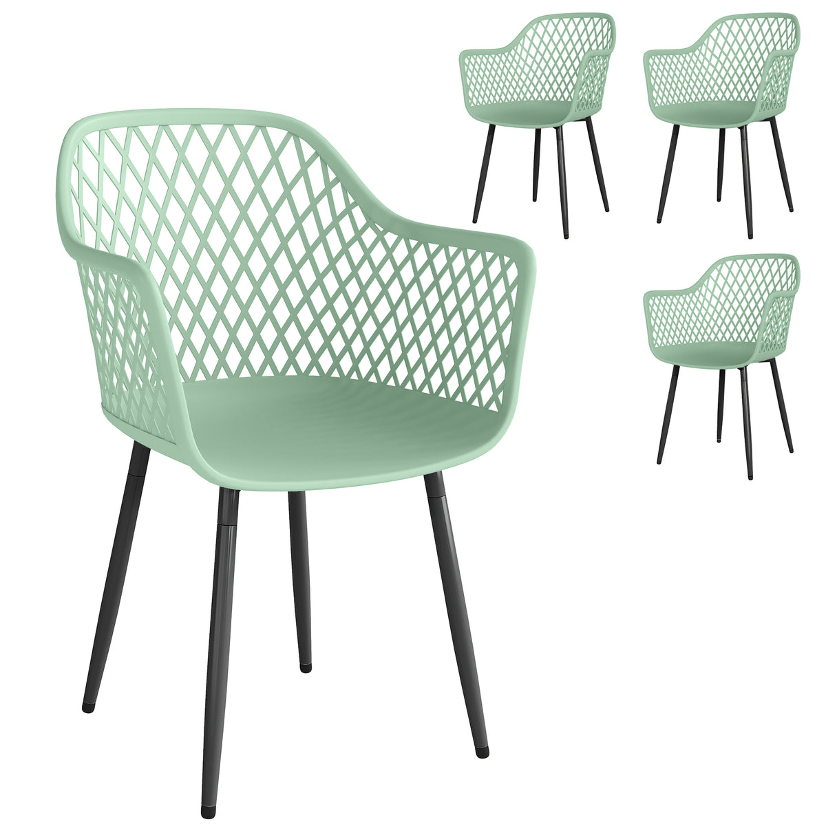Outsunny Garden Chairs Set of 4 in Green