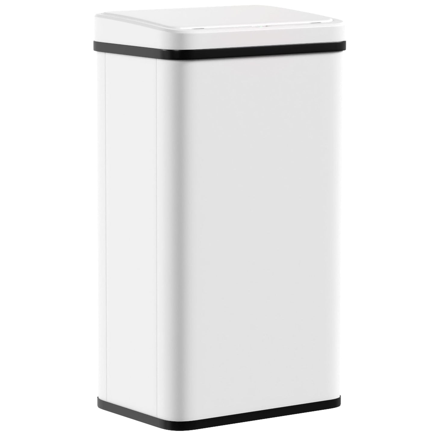 HOMCOM 50L Sensor Bin with Soft-Close Lid, Stainless Steel Automatic Touchless Motion Sensor Kitchen Bin, White