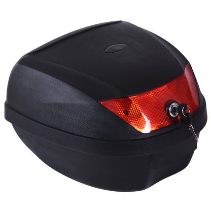 HOMCOM 28L Motorcycle Tail box Helmet Top Case Motorbike Luggage Storage Trunk Carrier Mount Rack w/ 2 Keys