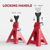 HOMCOM Axle Stands 2 Ton Car Jack Stands Pack of 2, 28-42.5 cm Height Adjustable Support Jack Stand, Heavy Duty Car Lift Tool for Vehicles, Caravans, Workshops, Garages, Red