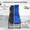 Outsunny Folding Sun Lounger for Garden, 5-Position Oversized Camping Bed Recliner with Cushions, Blue