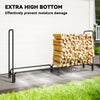 Outsunny Firewood Rack with Waterproof Cover, Heavy Duty Metal Log Store Indoors, Log Storage Holder for Outdoor Indoor Fireplace, 200 x 36 x 99 cm, Dark Green