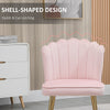 HOMCOM Shell Dining Chairs Set of 2, Upholstered Kitchen Chairs with Gold Metal Legs and Backrest, Velvet Fabric Lounge Leisure Chairs for Living Room, Reception Room, Pink
