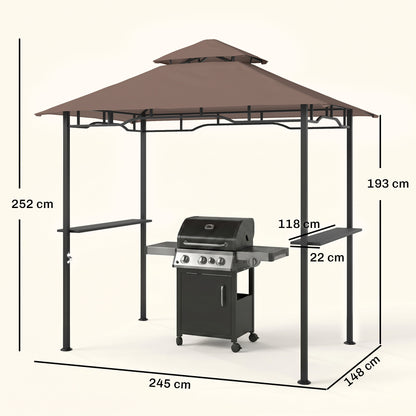 Outsunny Grill Gazebo Canopy in Brown