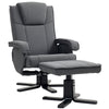 HOMCOM Rocker Swivel Recliner Chair with Footstool - Charcoal Grey Velvet