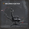 Vinsetto Computer Gaming Chair, Racing Desk Chair with Lumbar Support and Footrest, PU Leather Gamer Chair with Headrest and Swivel Wheels for Home, Grey