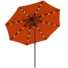 Outsunny 2.7m Outdoor Patio Garden Umbrella Parasol with Tilt Crank and 24 LEDs Lights, Orange