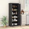 4-Door Modern Freestanding Storage Organizer with 2 Adjustable Shelves-Black