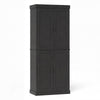 4-Door Modern Freestanding Storage Organizer with 2 Adjustable Shelves-Black